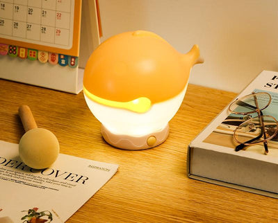 Portable rechargeable tapping control night light- 3-Level Dimmable Bedside Lamp(apricot)