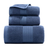 Premium Long-Staple Cotton Towel Set - 2 Hand Towels & 1 Bath Towel Gift Bundle(blue)