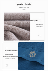 Premium Absorbent Cotton Towel Set - Soft Bath & Hand Towels with Double-Sided Plush(dark grey)