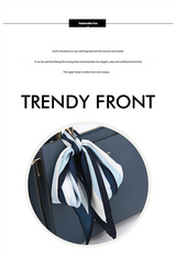 Fashionable Synthetic Leather Crossbody Bag with Detachable Scarf - Multiple Compartments for Daily Essentials(light blue) - Front View