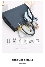 Fashionable Synthetic Leather Crossbody Bag with Detachable Scarf - Multiple Compartments for Daily Essentials(light blue) - Top-Down View