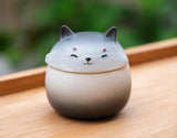 Artisan Ceramic Sealed Storage Jar with Animal Design - Airtight Tea Preservation & Decorative Accent(Gradient Black)