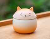 Artisan Ceramic Sealed Storage Jar with Animal Design - Airtight Tea Preservation & Decorative Accent(Gradient Orange)