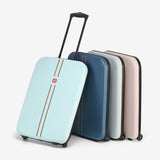Compact Expandable Foldable Luggage - Reinforced Alloy Handle & Silent Wheels(pink) - Front View