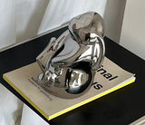 Artisan Ceramic Tissue Box Holder - Medium-High Fired Home Decor Organizer(silvery) - Front View