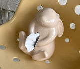 Artisan Ceramic Tissue Box Holder - Medium-High Fired Home Decor Organizer(silvery) - Side View
