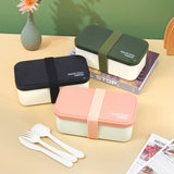 Eco - Friendly Lunch Box - Portable with Compartments(green) - Front View