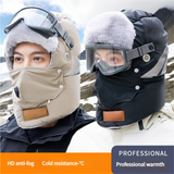 Anti-Fog Thermal Cycling hat - Reflective Safety & Voice Amplification(pink) - Front View