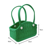 Stylish Handbag - Spacious with Decorative Elements(Orange) - 45-Degree Angle
