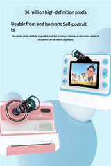 Kids Instant Print Camera - Creative Drawing & Photo Fun with Thermal Printing(Pink+64GB memory card) - Top-Down View
