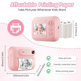 Kids Multi-Functional Camera Toy - Instant B&W Printing & Creative Stickers(white) - 45-Degree Angle