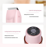 Dual-Head Electric Hair Trimmer - IPX7 Waterproof Body Groomer with Type-C Charging(Beige) - Side View