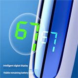 Rechargeable Electric Foot File with LCD Display - 3 Grit Heads & Waterproof Design(white) - Front View