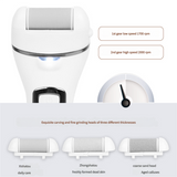 Rechargeable Electric Foot File with LCD Display - 3 Grit Heads & Waterproof Design(white) - Side View