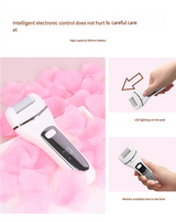 Rechargeable Electric Foot File with LCD Display - 3 Grit Heads & Waterproof Design(white) - Top-Down View