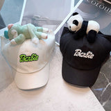 Cute Plush - Decorated Baseball Cap(Beige pink) - Side View
