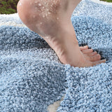 Premium Bath Mat with 8X Water Absorption & Non-Slip Base(Footprints by the seaside) - Side View
