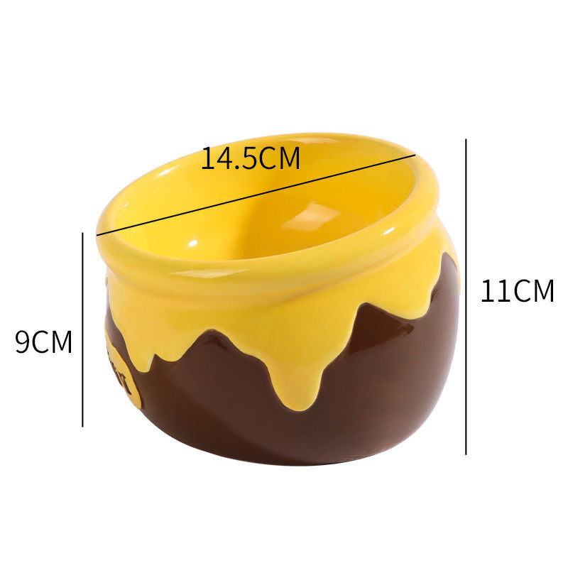 Premium Elevated Pet Bowl with Ergonomic 15? Tilt & Large Capacity(Honeypot)