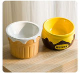 Premium Elevated Pet Bowl with Ergonomic 15? Tilt & Large Capacity(Honeypot)