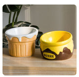 Premium Elevated Pet Bowl with Ergonomic 15° Tilt & Large Capacity(ice-cream cone) - Front View