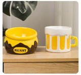 Premium Elevated Pet Bowl with Ergonomic 15° Tilt & Large Capacity(ice-cream cone) - Top-Down View