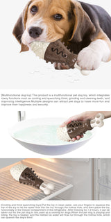 Multifunctional Dog Toy with Cooling, Dental Care & Floating Features(Chocolate color) - Side View