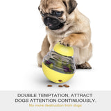 Interactive Dog Puzzle Feeder with Adjustable Food Dispensing Holes(Yellow) - Top-Down View
