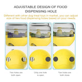 Interactive Dog Puzzle Feeder with Adjustable Food Dispensing Holes(Yellow) - 45-Degree Angle