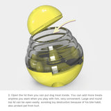 Interactive Dog Puzzle Feeder with Adjustable Food Dispensing Holes(Yellow) - Close-Up Angle