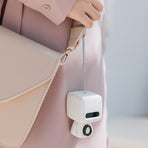 Mini Robot Style Bluetooth Speaker - Portable, 8-9 Hr Playtime, Built-in Mic & Lanyard(White)