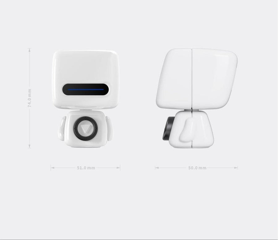 Mini Robot Style Bluetooth Speaker - Portable, 8-9 Hr Playtime, Built-in Mic & Lanyard(White)