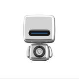 Mini Robot Style Bluetooth Speaker - Portable, 8-9 Hr Playtime, Built-in Mic & Lanyard(Silver Gray)