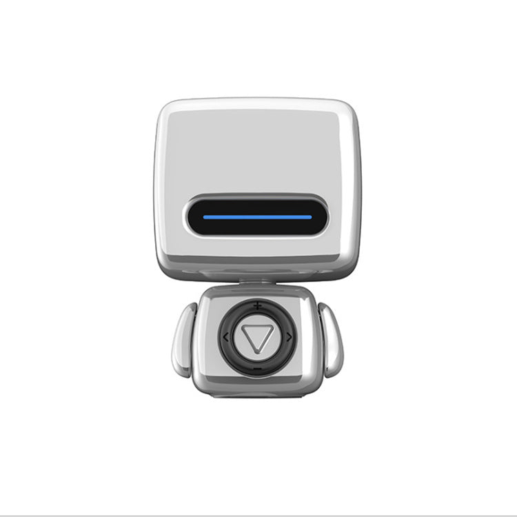 Mini Robot Style Bluetooth Speaker - Portable, 8-9 Hr Playtime, Built-in Mic & Lanyard(Silver Gray)