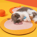 Fruit-Themed Capybara Cat Scratching Pad - Sisal Rope, EVA Non-Slip Backing, Hanging or Floor Use(red) - Side View