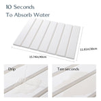 Folding Diatomaceous Earth Countertop Drain Mat - Quick Dry, Non-Slip & Easy Clean Absorbent Pad(light grey)