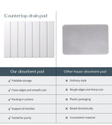 Folding Diatomaceous Earth Countertop Drain Mat - Quick Dry, Non-Slip & Easy Clean Absorbent Pad(dark grey)