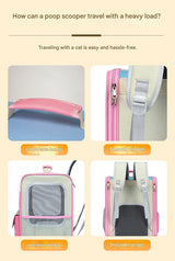 Breathable Pet Carrier Backpack - Large Capacity, Multiple Windows, Oxford Cloth(pink) - Front View