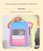 Breathable Pet Carrier Backpack - Large Capacity, Multiple Windows, Oxford Cloth(pink)