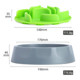 Slow Feeder Dog Bowl Set - Anti-Choke Puzzle Feeder Insert & Bowl for Healthy Eating Habits(cyan) - Front View