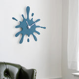 Creative Splatter Design Wall Clock - Silent Movement, Modern Decorative Timepiece(yellow) - Top-Down View