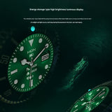 Classic Stainless Steel Smartwatch with Rotating Timer Bezel, Bluetooth Calling & Luminous Display(green) - Side View