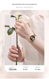 Elegant Women's Smartwatch - Ultra-Thin 6.8mm, 1.19 AMOLED Display Health Monitoring & Stainless Steel Mesh Band(Pink) - Top-Down View