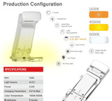 Portable Clip-On LED Reading Light - USB Rechargeable, 3 Color Modes & 5 Brightness Levels(white) - Front View