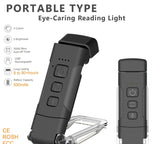 Portable Clip-On LED Reading Light - USB Rechargeable, 3 Color Modes & 5 Brightness Levels(black)