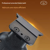 Professional Cordless Hair Clipper with Magnetic Motor - 9900 RPM, 180 Min Runtime, LCD Display & Dual Charging(black) - Front View