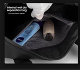 Large Capacity Travel Duffel Bag with Shoe Compartment & Wet Pocket - Multi-Purpose Gym & Weekend Bag(Green) - Rear View