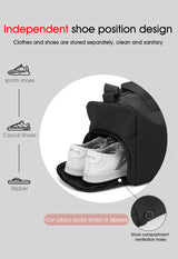 Large Capacity Travel Duffel Bag with Shoe Compartment & Wet Pocket - Multi-Purpose Gym & Weekend Bag(Green) - Close-Up Angle