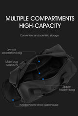 Large Capacity Travel Duffel Bag with Shoe Compartment & Wet Pocket - Multi-Purpose Gym & Weekend Bag(Pink)