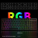 Tri-Mode RGB Mechanical Gaming Keyboard - 102-Key, Hot-Swappable, 4000mAh Battery, 5-Layer Sound Dampening(Strawberry on white) - Front View