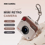 Mini Retro Keychain Camera - 48MP Photos, 1080P HD Video with Built-in Filters & Flash(Khaki Brown)